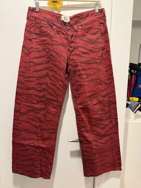 BDG Maroon Tiger-Print Jeans